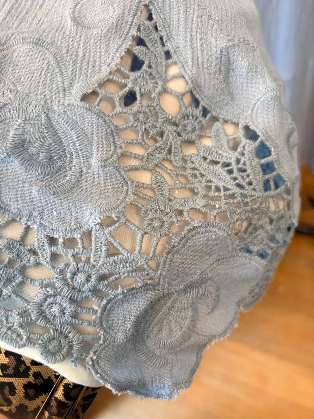 Altar'd State Blue Lace Boho Mini Dress Cottagecore Grandma Core Festival Summer - Picture 3 of 13
